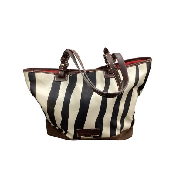 Dooney &Bourke Bag Women’s 1Size Lee Tote Nylon+Suede+Smooth Leather Zebra Cool! - Picture 1 of 9